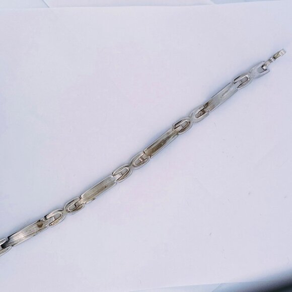 Estate Hector Aguilar Steklini Mexico Sterling Silver 925 Link Bracelet 7.5” - Picture 2 of 8
